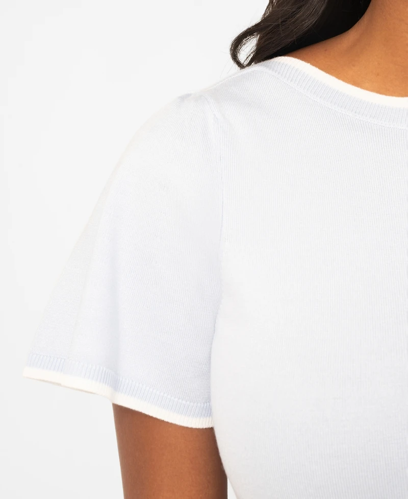 Melissa Paige Women's Boat-Neck Flutter-Sleeve Sweater