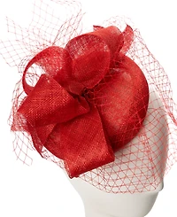 August Hats Sinamay Bow Net Fascinator Hat