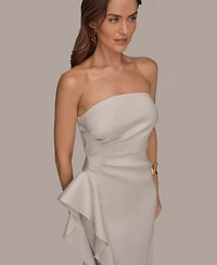 Donna Karan New York Women's Strapless Side Ruffle Gown