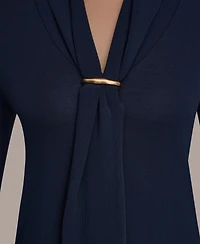 Donna Karan New York Women's Long-Sleeve V-Neck Sweater