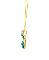 Le Vian Turquoise (1-1/50 ct. t.w.) and Sapphire (13/25 ct. t.w.) Pendant Necklace in 14k Honey Gold