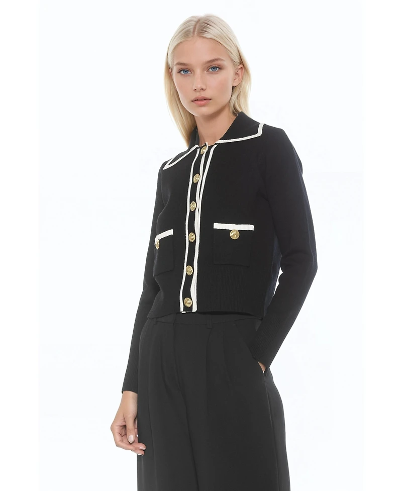 Alexia Admor Women's Mari Long Sleeve Sweater Jacket