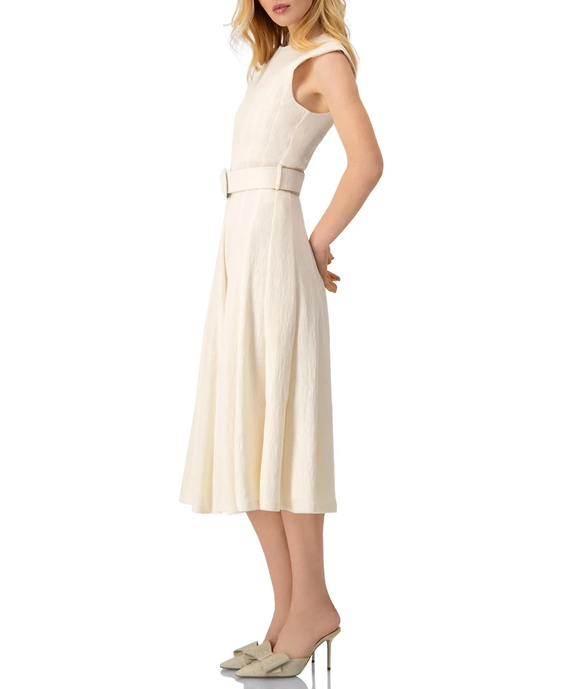 Ivonne Women's Sleeveless Midi Dress with Belt