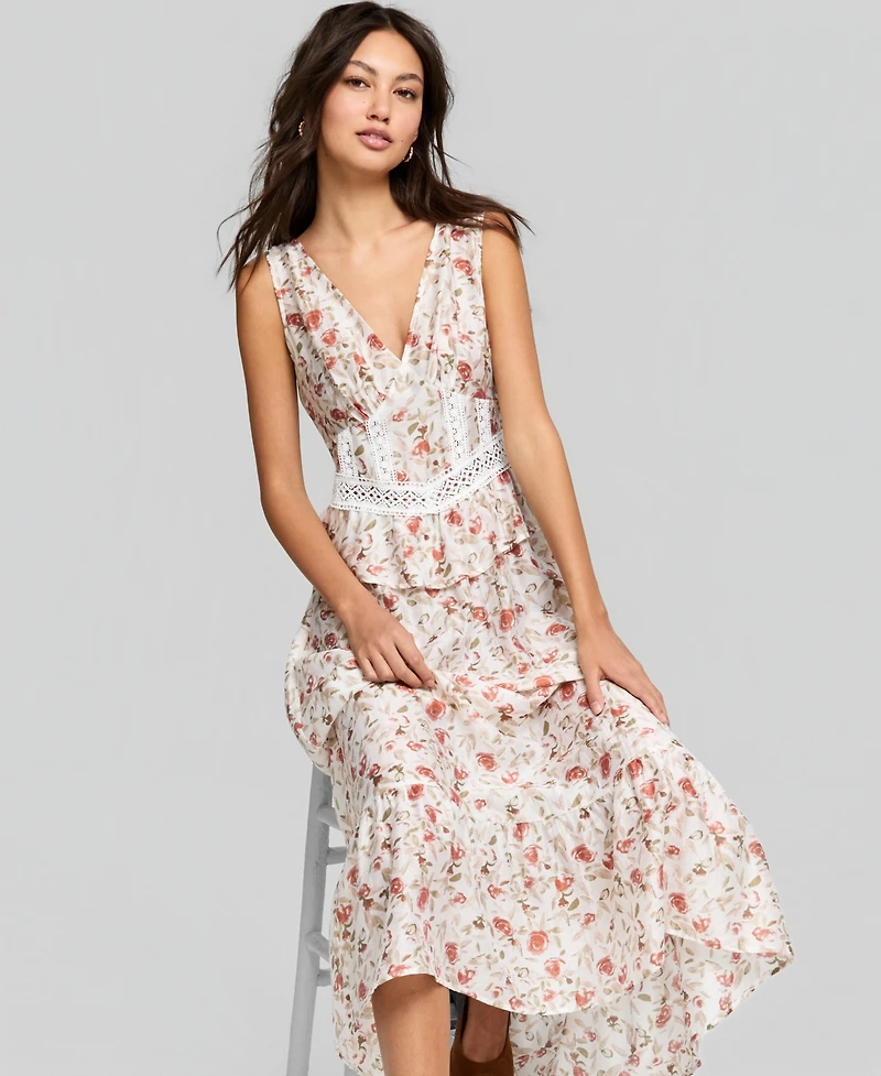 And Now This Women's Corset Peplum Maxi Dress, Macy's Exclusive
