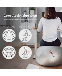 Sunny Health & Fitness Premium Yoga Ball Extra Small 45CM Anti-Burst Exercise Ball for Workouts, Pregnancy, Physical Therapy, Stability Ball Chair Fit