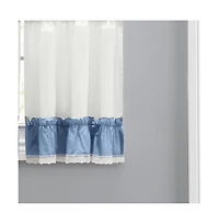 Ellis Curtain Madelyn Ruflled Victorian 1.5" Rod Pocket Window Curtain Tiers 82"x24" Slate
