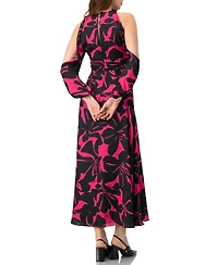 Ivonne Women's Off-Shoulder Long Sleeve Maxi Dress