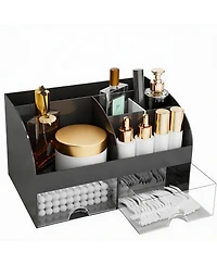 Yigii Makeup Organizer with 6 Sections & 2 Drawers for Desk, Bathroom, & Bedroom