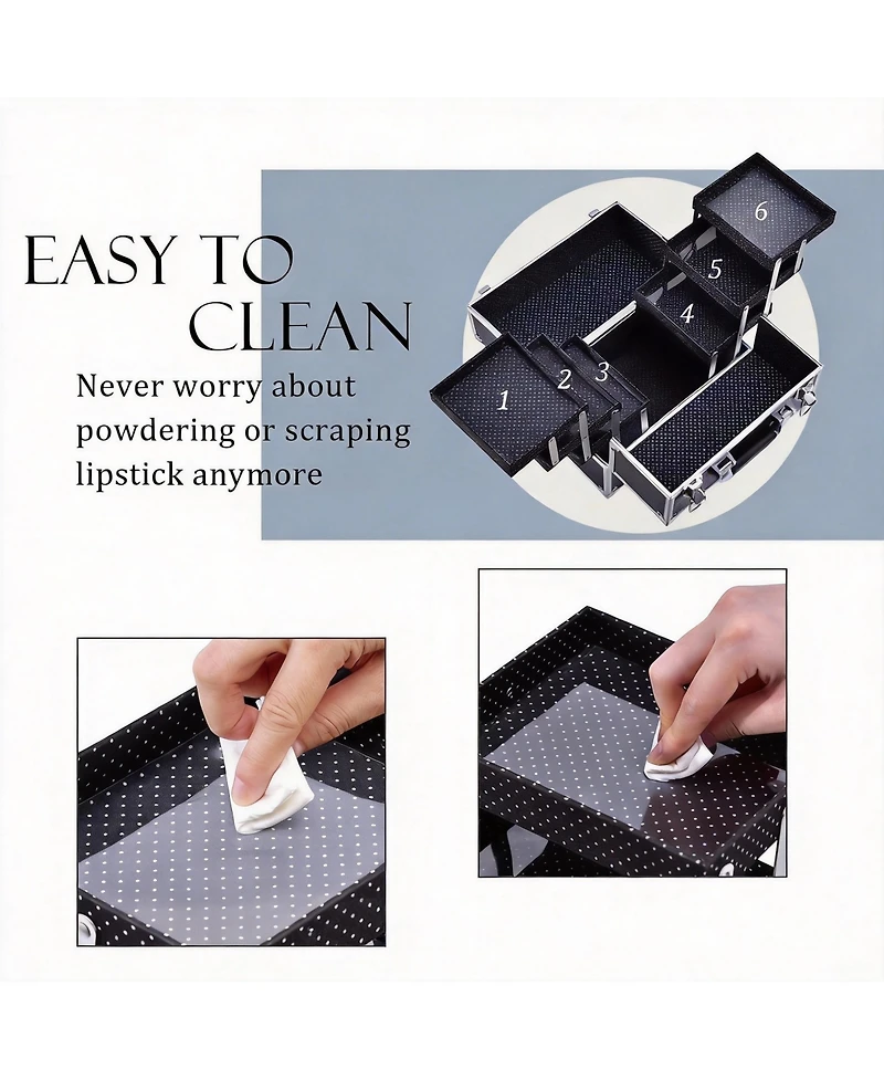 Yigii 6-Tier Makeup Organizer with Lockable Travel Case