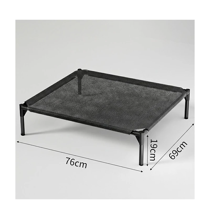 Aostirmotor Extra Large Mesh Cooling Pet Bed, Black Breathable Dog Cat Cushion for Hot Weather