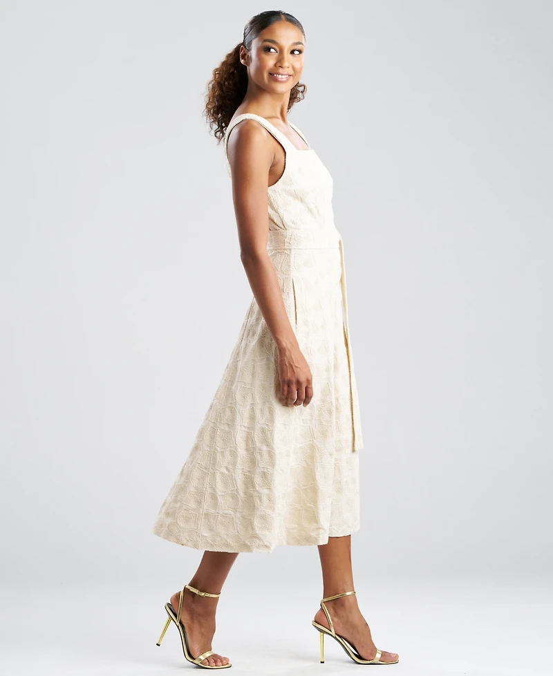 Natori Women's Spiral Embroidered Square Neck Maxi Dress