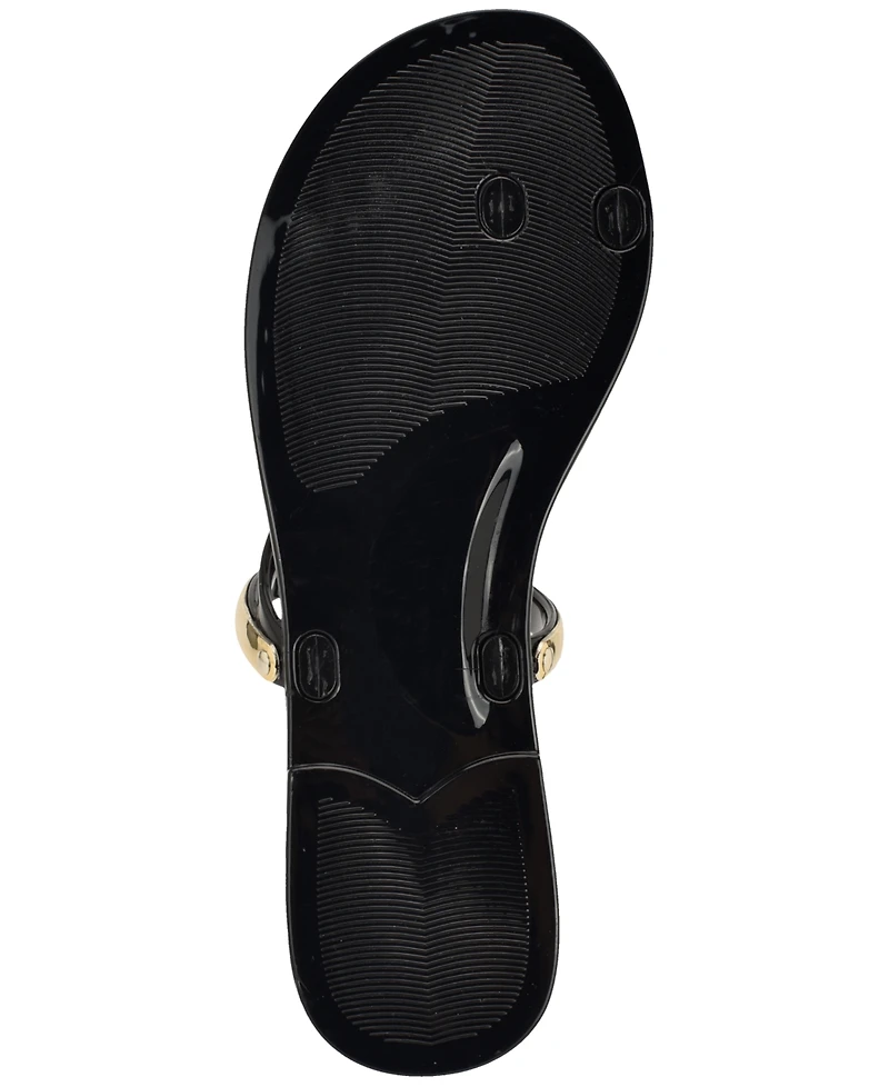 Nine West Women's Seashell Toe Ring Slip-On Flat Sandals