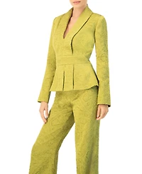 Ivonne Women's Collarless Paisley Blazer with Back Zipper