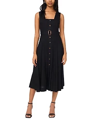 Msk Women's Button Front Square Neck Dress