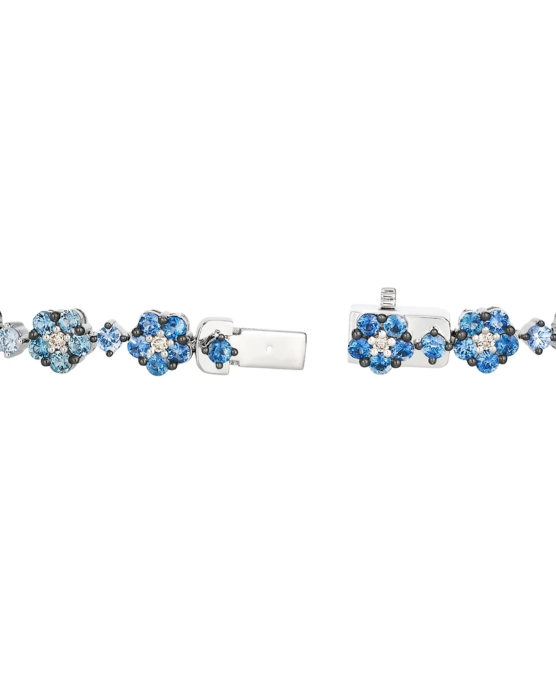 Le Vian White Sapphire (57/100 ct. t.w.), Sapphire Ombre (5 ct. t.w.) & Diamond (7/20) Bracelet in 14k Vanilla Gold