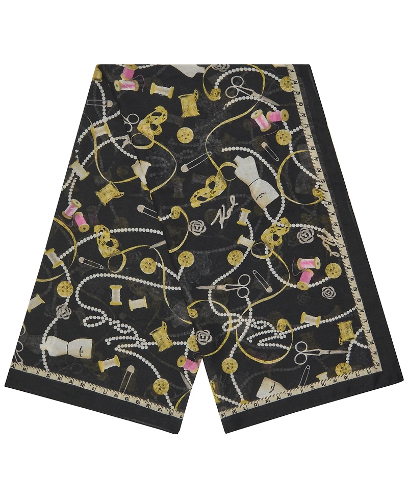 Karl Lagerfeld Paris Pearls and Pins Square Scarf
