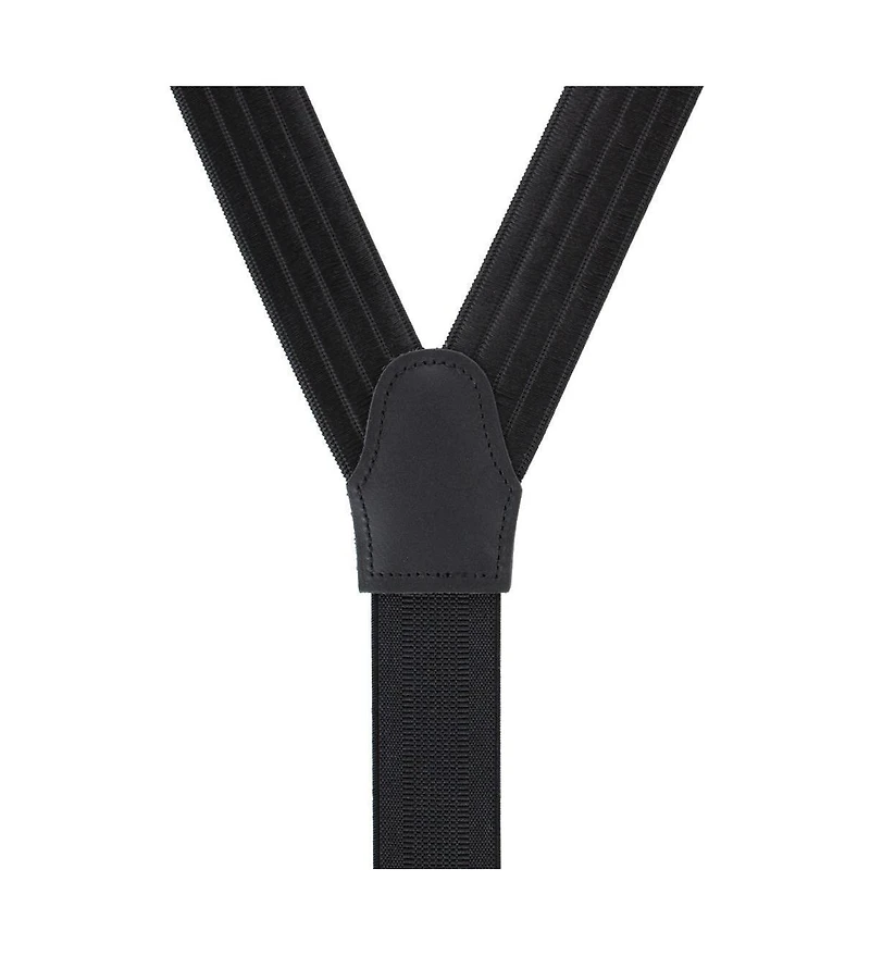 Trafalgar Big and Tall Jefferson Brushed Pinstripe Elastic Formal End Suspenders