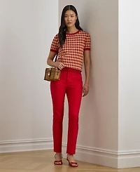 Lauren Ralph Petite Eyelah Houndstooth Short-Sleeve Sweater