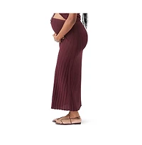 Ripe Maternity Charli Rib Knit Skirt Maroon