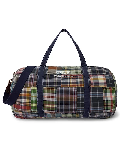 Polo Ralph Lauren Men's Patchwork Madras Canvas Duffel Bag