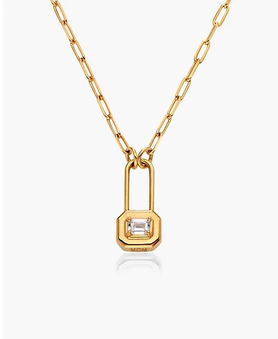 Oak & Luna charm with Emerald Cut Moissanite