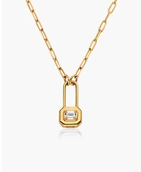 Oak & Luna charm with Emerald Cut Moissanite