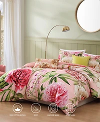 Bebejan Spring Forever Bedding 100% Cotton Sateen 5 Piece Queen Size Reversible Comforter Set