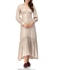 Ivonne Women's V-Neck Long Sleeve Maxi Dress