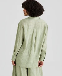 And Now This Women's Oversized Satin Shirt, Macy's Exclusive