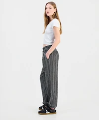 Kingston Grey Juniors' Striped Smocked-Waist Jogger Pants