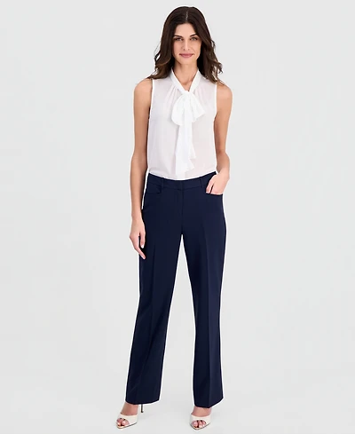 Tahari Asl Petite Bird Eye Mid Rise Pants