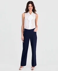 Tahari Asl Petite Bird Eye Mid Rise Pants