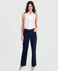 Tahari Asl Petite Bird Eye Mid Rise Pants