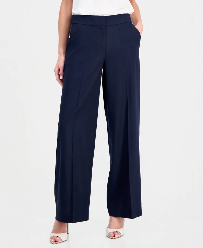 Tahari Asl Women's Clean-Waist Wide-Leg Pants