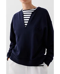 Scalpers Women's V Embossed Sweater