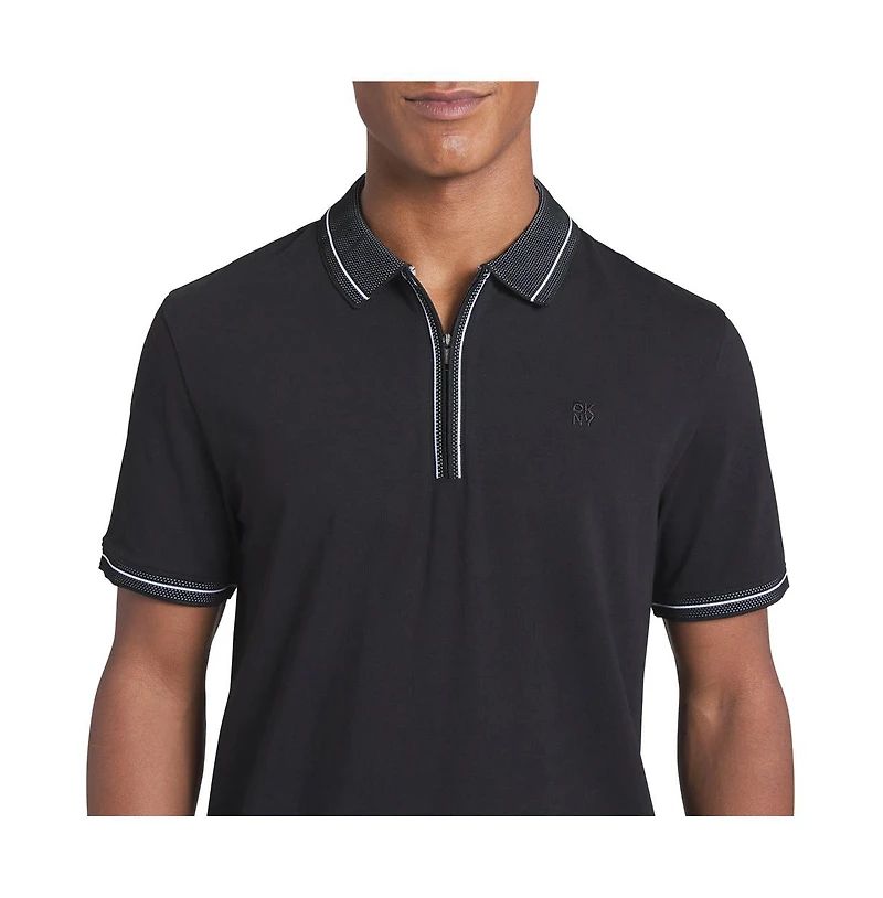 dkny Men's duke cotton zip polo
