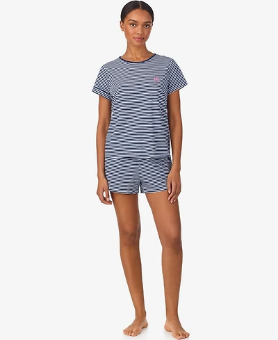 Lauren Ralph Women's 2-Piece Short-Sleeve Crewneck Top and Shorts Pajama Set