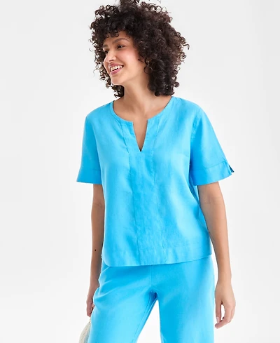 Charter Club Petite Short-Sleeve Top, Macy's Exclusive