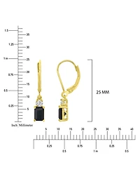 Macy's Onyx (1.22 ct. t.w.) and White Topaz (0.26 ct. t.w.) Dangling Earrings in 14k Yellow Gold