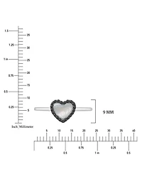 Macy's Black Spinel (0.14 ct. t.w.) and Imitation Pearl Heart Ring