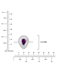 Macy's Cubic Zirconia (2.56 ct. t.w.) and Aurora Borealis (2.56 ct. t.w.) Pear Halo Ring