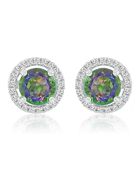 Macy's Diamond (0.21 ct. t.w.) and Mystic Green Stud Earrings