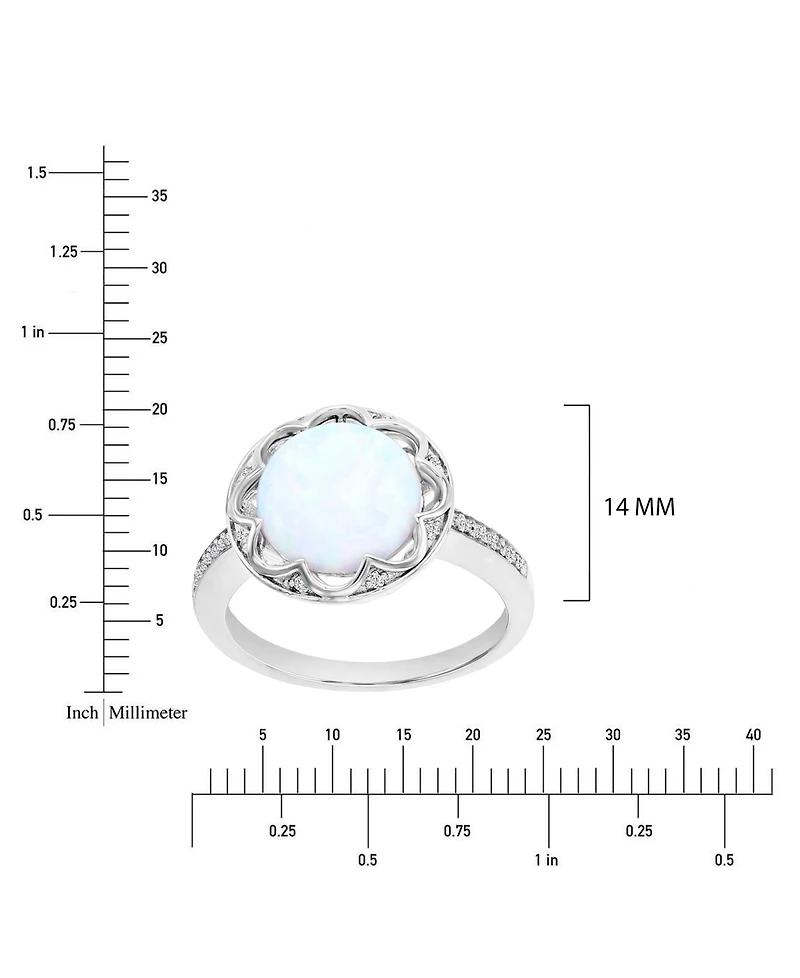Macy's Opal & Diamond (0.048 ct. t.w.) Circle Ring