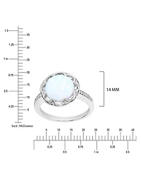 Macy's Opal & Diamond (0.048 ct. t.w.) Circle Ring