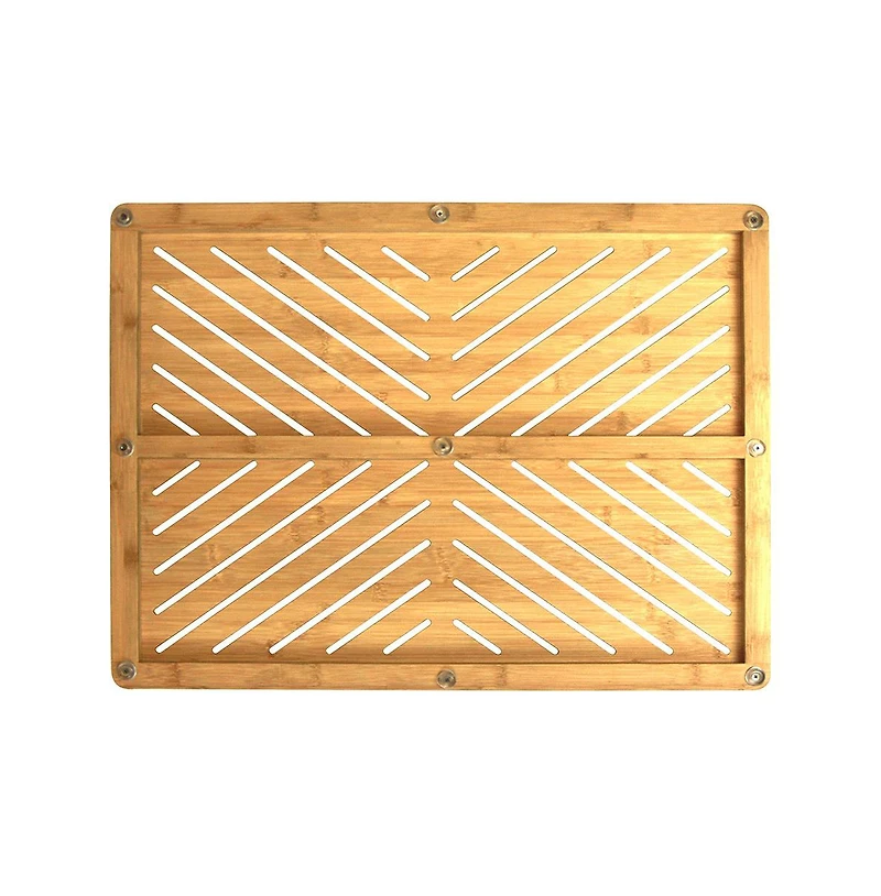 Oceanstar Bamboo Floor and Bath Mat with Non-Slip Rubber Feet