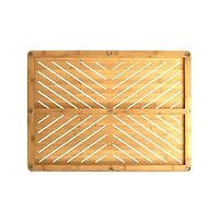 Oceanstar Bamboo Floor and Bath Mat with Non-Slip Rubber Feet