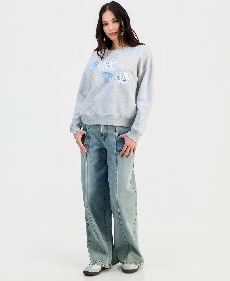 Self Esteem Juniors' Patchwork Graphic Sweatshirt