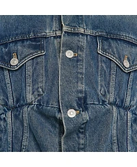 Pre-Owned Balenciaga Women's Blue Denim Dart Detail Button Front Jacket