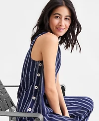 Charter Club Women's 100% Linen Pleated-Back Sleeveless Top, Macy's Exclusive