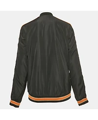 Pre-Owned Versace Women's Jeans Black Side Stripe Synthetic Zip-Up Jacket